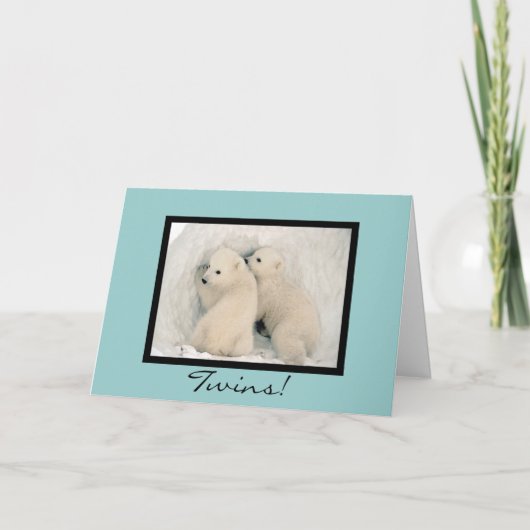 Twin Bears Congratulations Card 2 - Customizable Kaart (Voorkant)