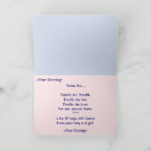 Twin Beren - Jongen en meisje op de Moederdag Kaar Kaart (Binnen)