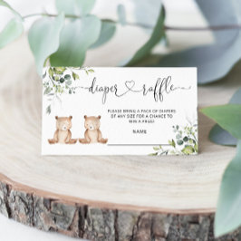 Twin Beren luier loterij ticket bijsluiter kaart