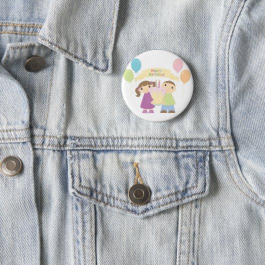 Twin Birthday Button (In situ)