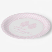 Twin Birthday Ginger Jars Coquette Pink Gingham Papieren Bordje (Gekanteld)