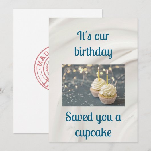 Twin Birthday Kaart (Voorkant / Achterkant)