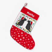 Twin Black Labrador Santas Kleine Kerstsok (Voorkant (Hangend))