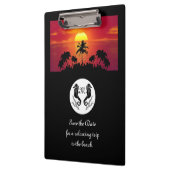 Twin Black Seahorse Silhouette Monogram Foto Klembord (Links)