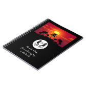 Twin Black Seahorse Silhouette Monogram Foto Notitieboek (Linkerzijde)