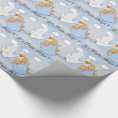 Twin Blonde-boys - Stork Baby shower wrapping Pape Cadeaupapier (Hoek)