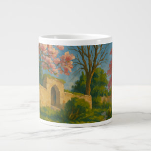 Twin Blossoms – Tranquil Garden Path Painting Grote Koffiekop