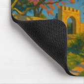 Twin Blossoms – Tranquil Garden Path Painting Muismat (Hoek)