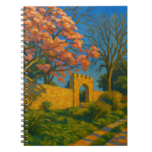 Twin Blossoms – Tranquil Garden Path Painting Notitieboek