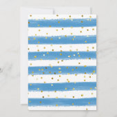 Twin Blue Gold Glitter Simple Baby Shower Kaart (Achterkant)