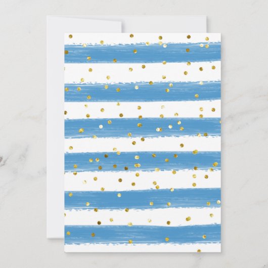 Twin Blue Gold Glitter Simple Baby Shower Kaart (Achterkant)