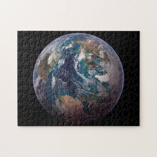 Twin Blue Marbles - West - Planet Earth Black Legpuzzel (Horizontaal)