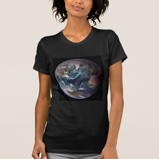 Twin Blue Marbles - West - Planet Earth Black T-shirt (Voorkant)
