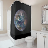 Twin Blue Marbles - West - Planet Earth Douchegordijn (In situ)