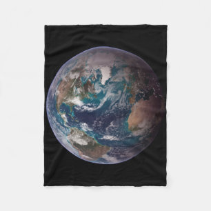 Twin Blue Marbles - West - Planet Earth Fleece Deken