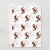 TWIN Boots & Bows Baby Shower Invitation Kaart (Achterkant)