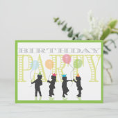 Twin Boy and Girl Birthday Invitation Kaart (Staand voorkant)