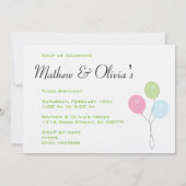 Twin Boy and Girl Birthday Invitation Kaart (Achterkant)