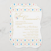 Twin Boy and Girl First Community Invitation Kaart (Voorkant / Achterkant)