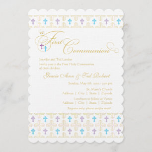 Twin Boy and Girl First Community Invitation Kaart