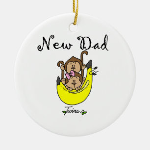 Twin Boy and Girl New Dad Gifts Keramisch Ornament
