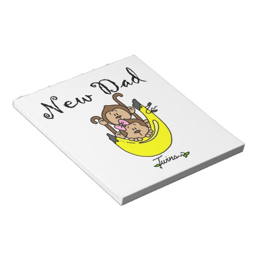 Twin Boy and Girl New Dad Gifts Notitieblok (Schuin)