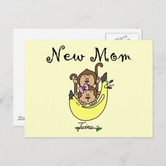 Twin Boy and Girl New Mam Tshirts Briefkaart (Voorkant / Achterkant)