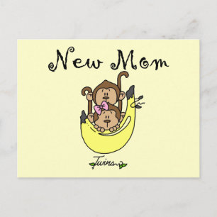 Twin Boy and Girl New Mam Tshirts Briefkaart