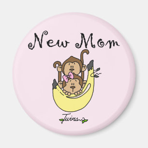 Twin Boy and Girl New Mam Tshirts Magneet