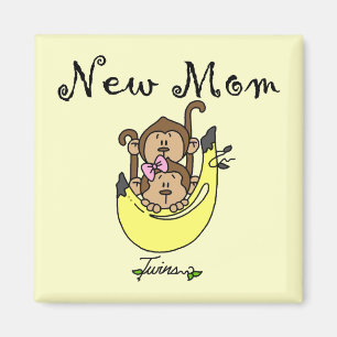 Twin Boy and Girl New Mam Tshirts Magneet