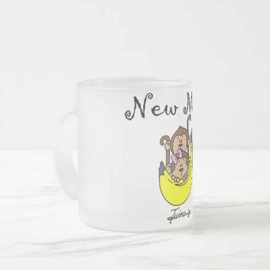 Twin Boy and Girl New Mam Tshirts Matglas Koffiemok (Voorkant links)