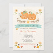 Twin Boy and Girl Pumpkin Baby Shower Invitations (Voorkant)