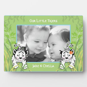 Twin Boy and Girl Tigers Photo Plaque Fotoplaat