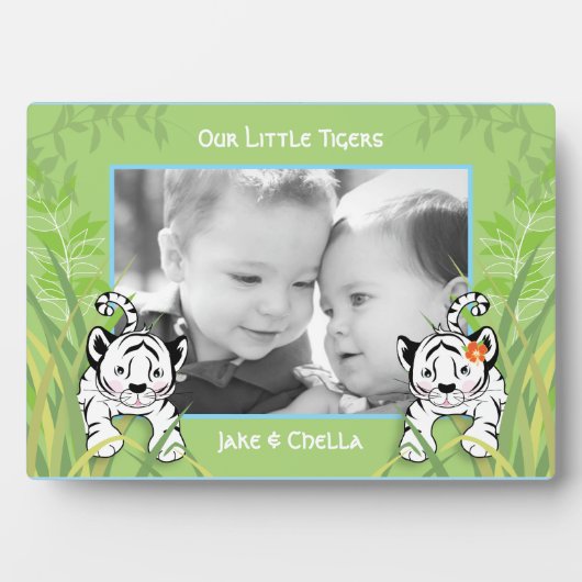 Twin Boy and Girl Tigers Photo Plaque Fotoplaat (voorkant)