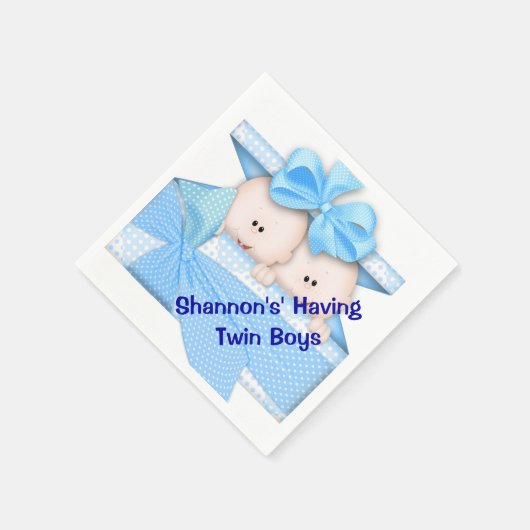 Twin Boy Baby shower Papieren servetten (Hoek)