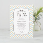 Twin Boy Baby Shower-uitnodigingen Kaart (Staand voorkant)