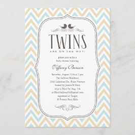 Twin Boy Baby Shower-uitnodigingen Kaart