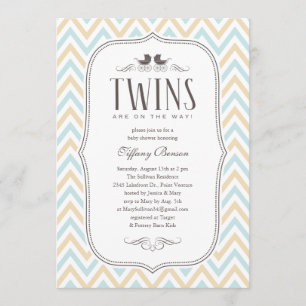 Twin Boy Baby Shower-uitnodigingen Kaart