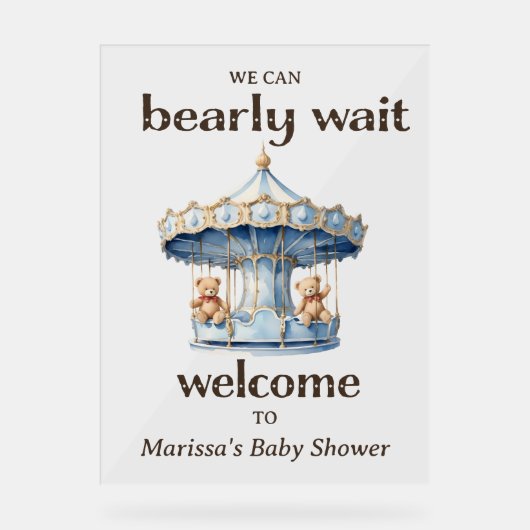 Twin Boy Baby shower Welkom Acryl Teken Acryl Bord (Voorkant)