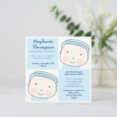 Twin Boy Blue blokkeert Baby shower Kaart (Staand voorkant)