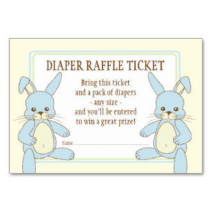 Twin Boy Bunny Rabbits Baby shower Diaper Raffle Kaart
