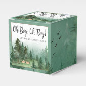 Twin Boy Deer Woodland Baby shower Bedankdoosjes (Voorkant Zijde)