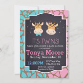 Twin Boy en Girl Giraffe Baby shower Uitnodiging (Voorkant)