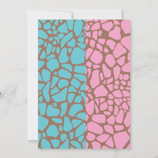 Twin Boy en Girl Giraffe Baby shower Uitnodiging (Achterkant)