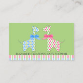 Twin Boy en Girl Giraffe Luier Raffle Tickets Informatiekaartje (Achterkant)