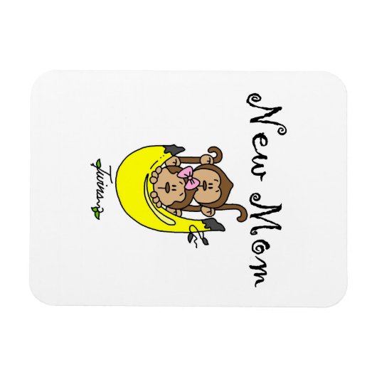 Twin Boy en GIrl New Mam Gifts Magneet (Horizontaal)