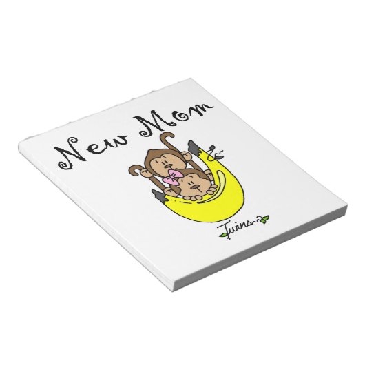 Twin Boy en GIrl New Mam Gifts Notitieblok (Schuin)