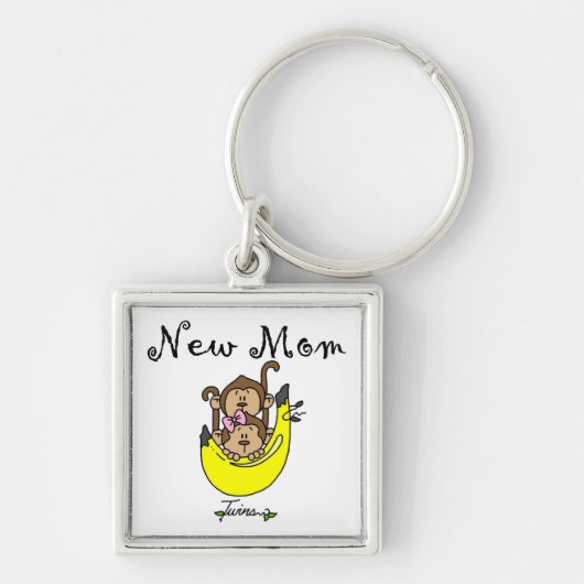 Twin Boy en GIrl New Mam Gifts Sleutelhanger (Voorkant)