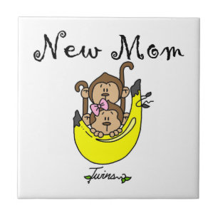 Twin Boy en GIrl New Mam Gifts Tegeltje