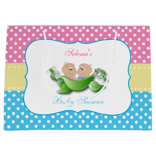 Twin Boy en Meisje Baby shower Groot Cadeauzakje (Voorkant)